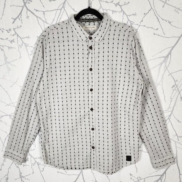 Anerkjendt Artsy Stars Embroidered 100% Cotton Button Front Shirt - Picture 1 of 7